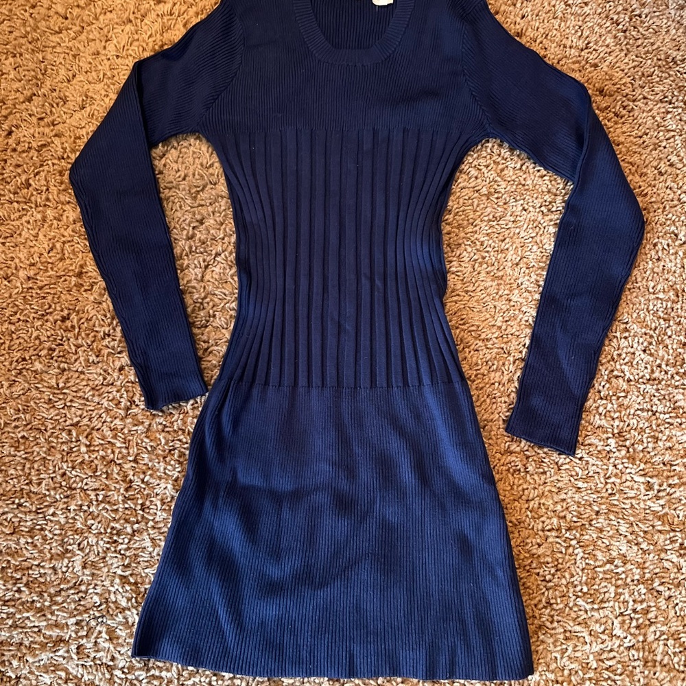 Blue Wayne Rogers Sweater Dress
